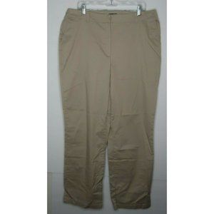 St John's Bay Womens Khaki Stretch Career Pants Straight Leg Pockets Sz 18 Tall